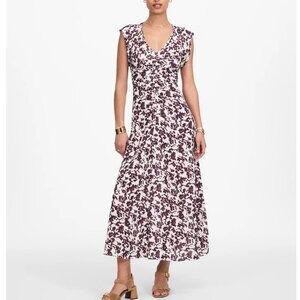 NWT! MADEWELL Ruched Flutter Sleeve Midi Dress Size 2